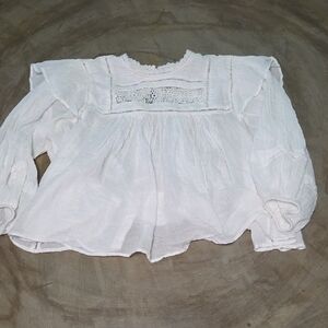 Free People Laura Ruffle Cotton Top Size Med